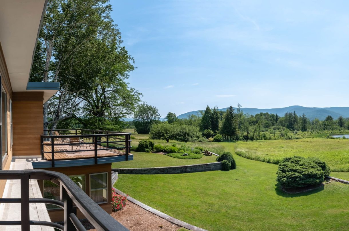 View of the beautiful landscape and mountains from the balcony