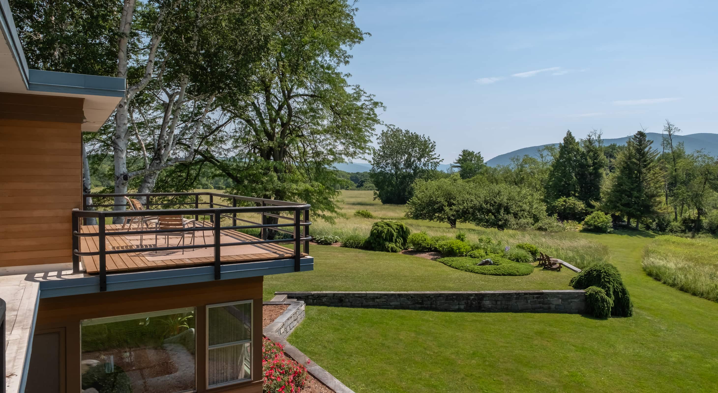 View of the beautiful landscape and mountains from the balcony of one of our Berkshires accommodations