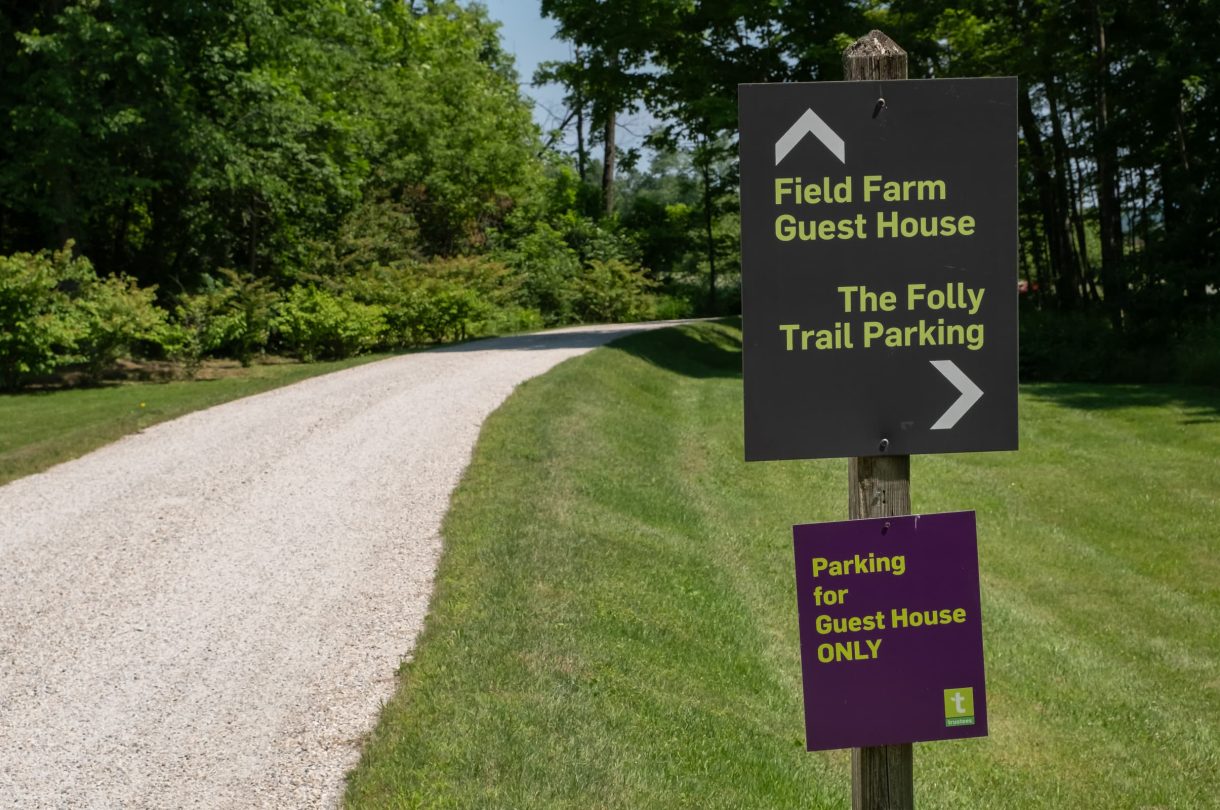 Driveway and signage for the property