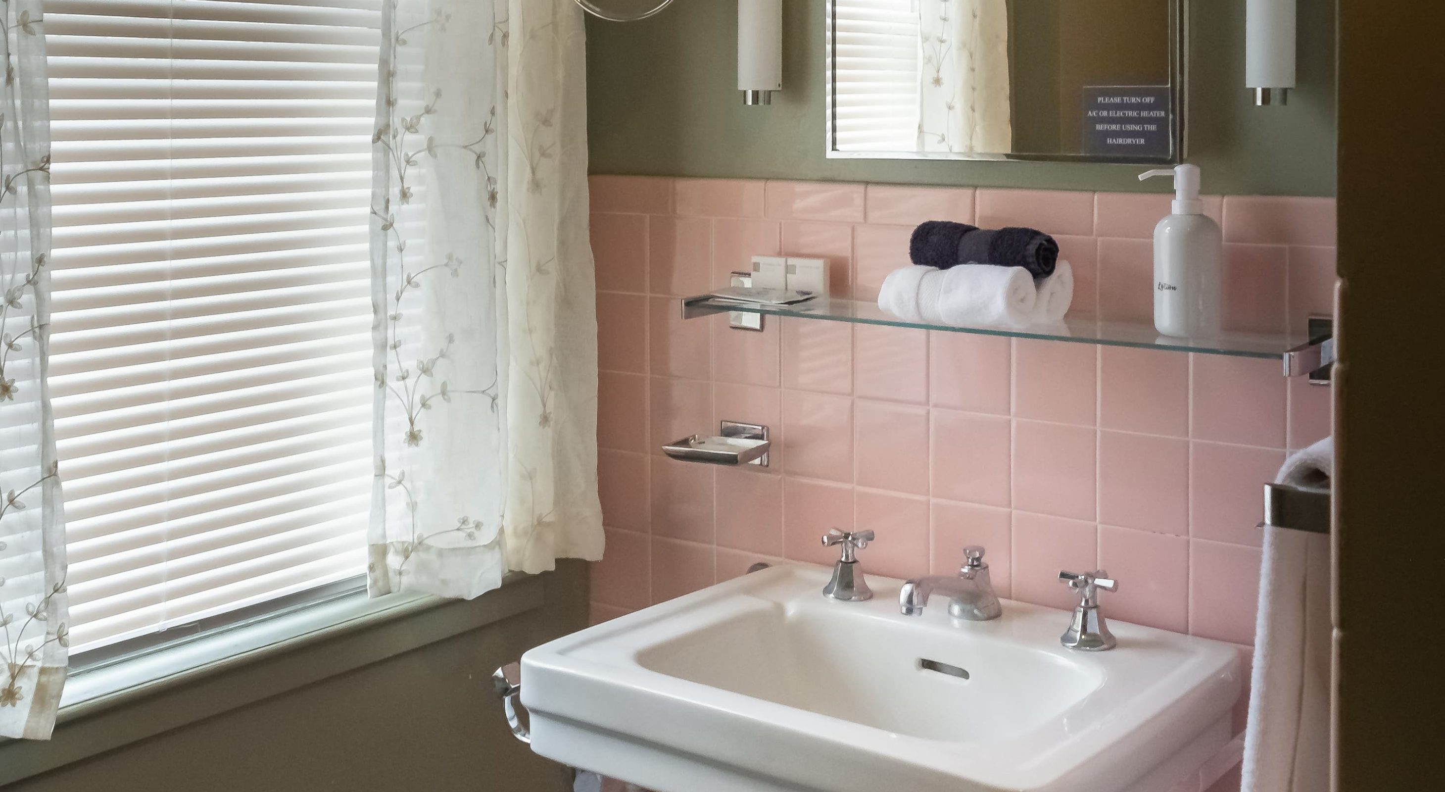 Bathroom sink in Greylock Room a Berkshires accommodation in Williamstown, MA