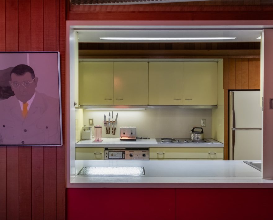 Looking into kitchen of The Folly