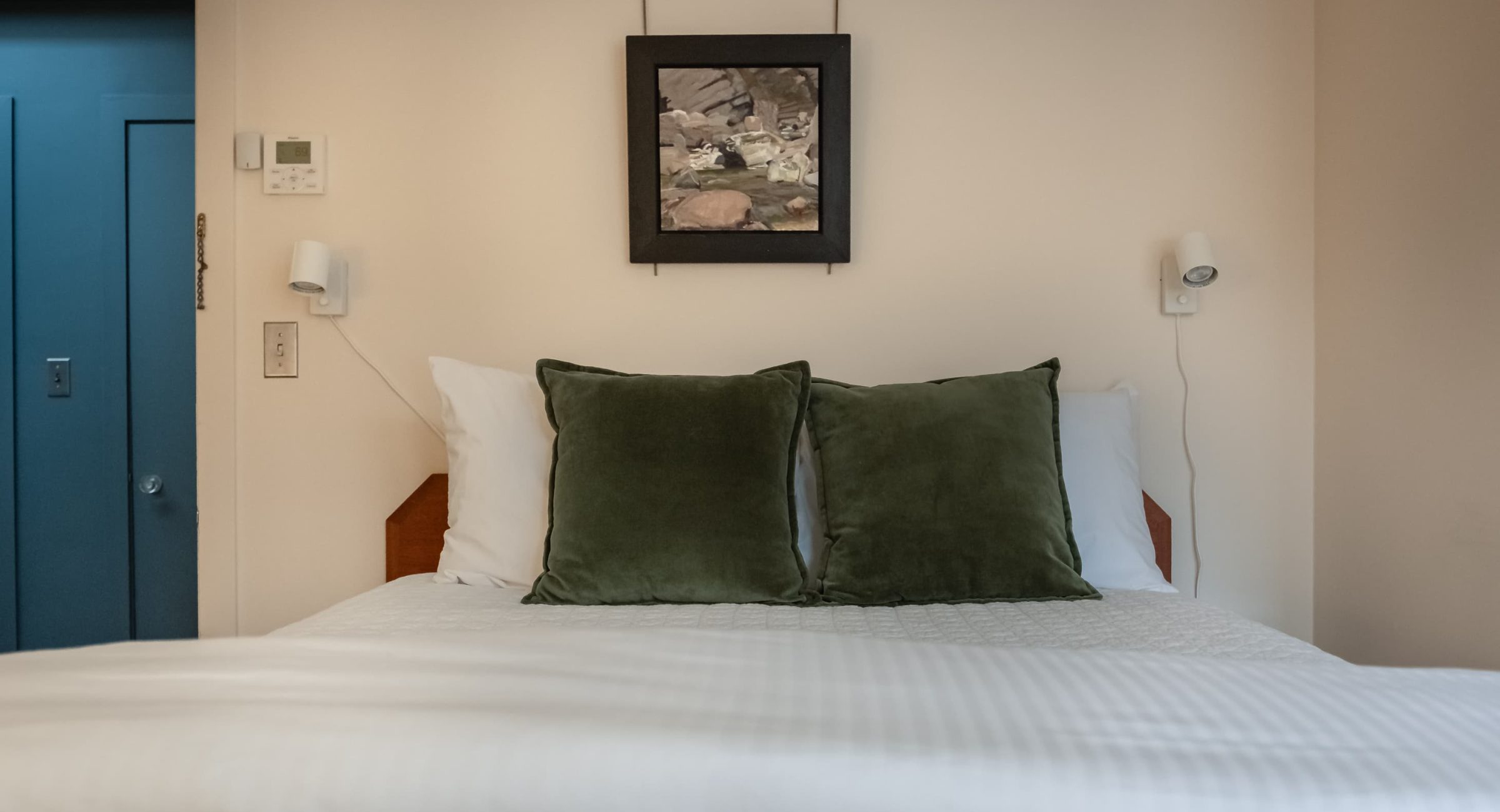 Pillows and decor in West Room