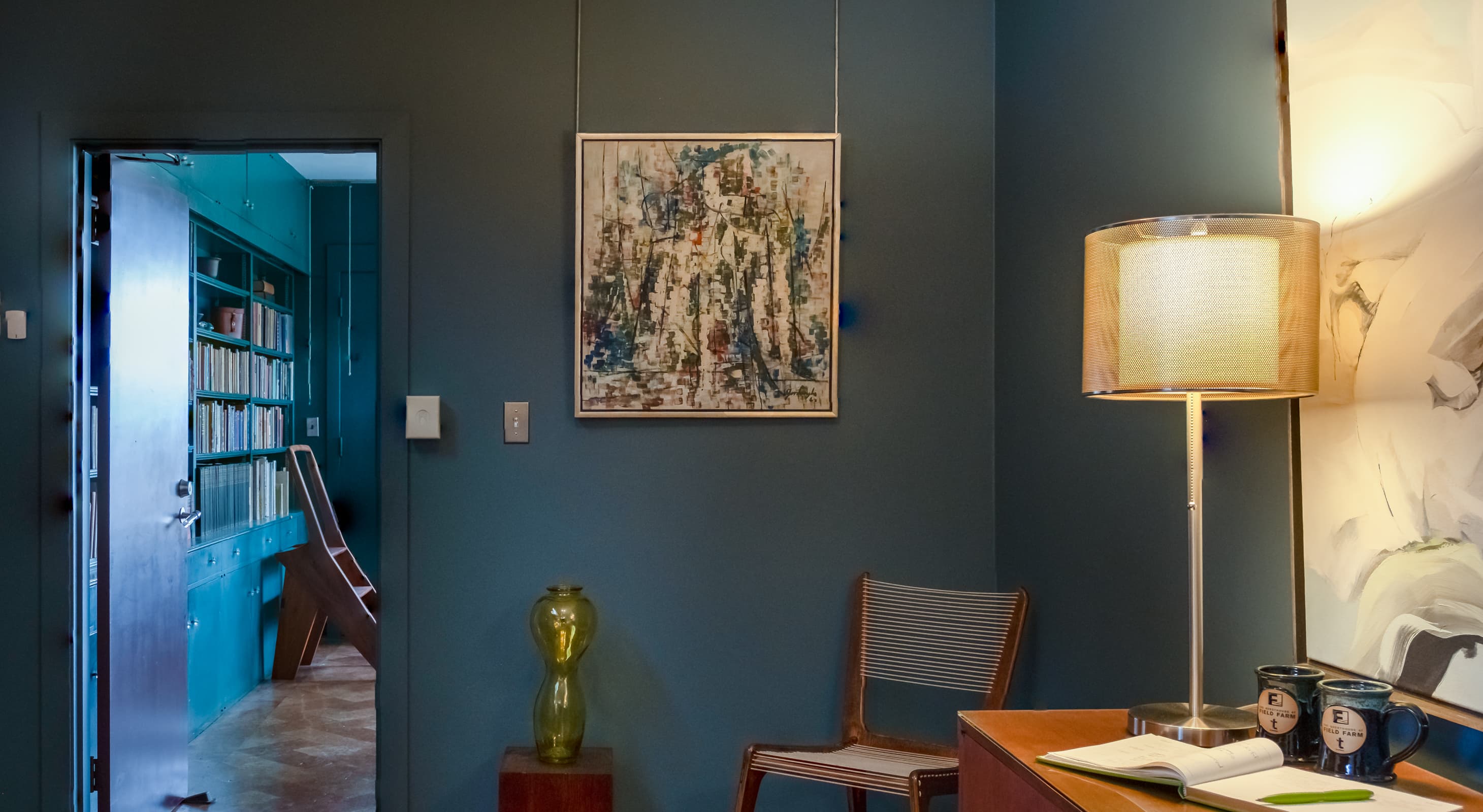 "Seated Figure AA" by Goodnough in Guest House at Field Farm entrance area