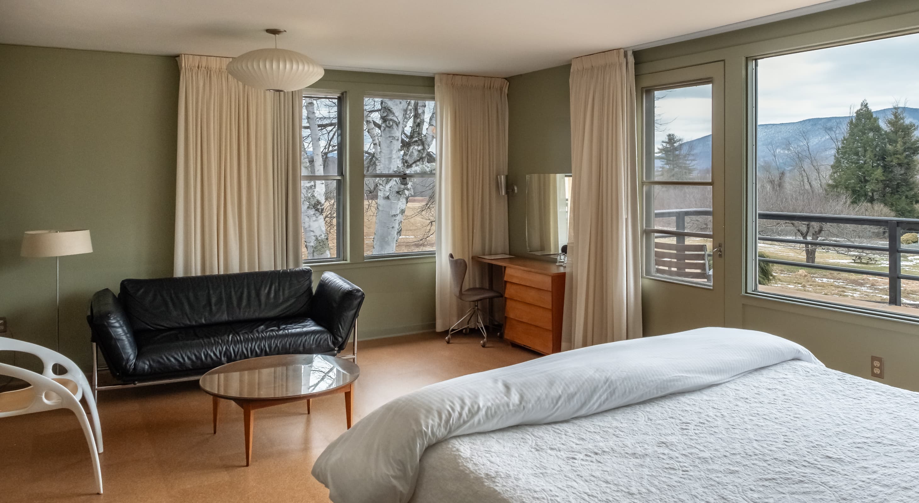 Exceptional Williamstown, MA lodging with king bed, sitting area, and panoramic views in Greylock Room